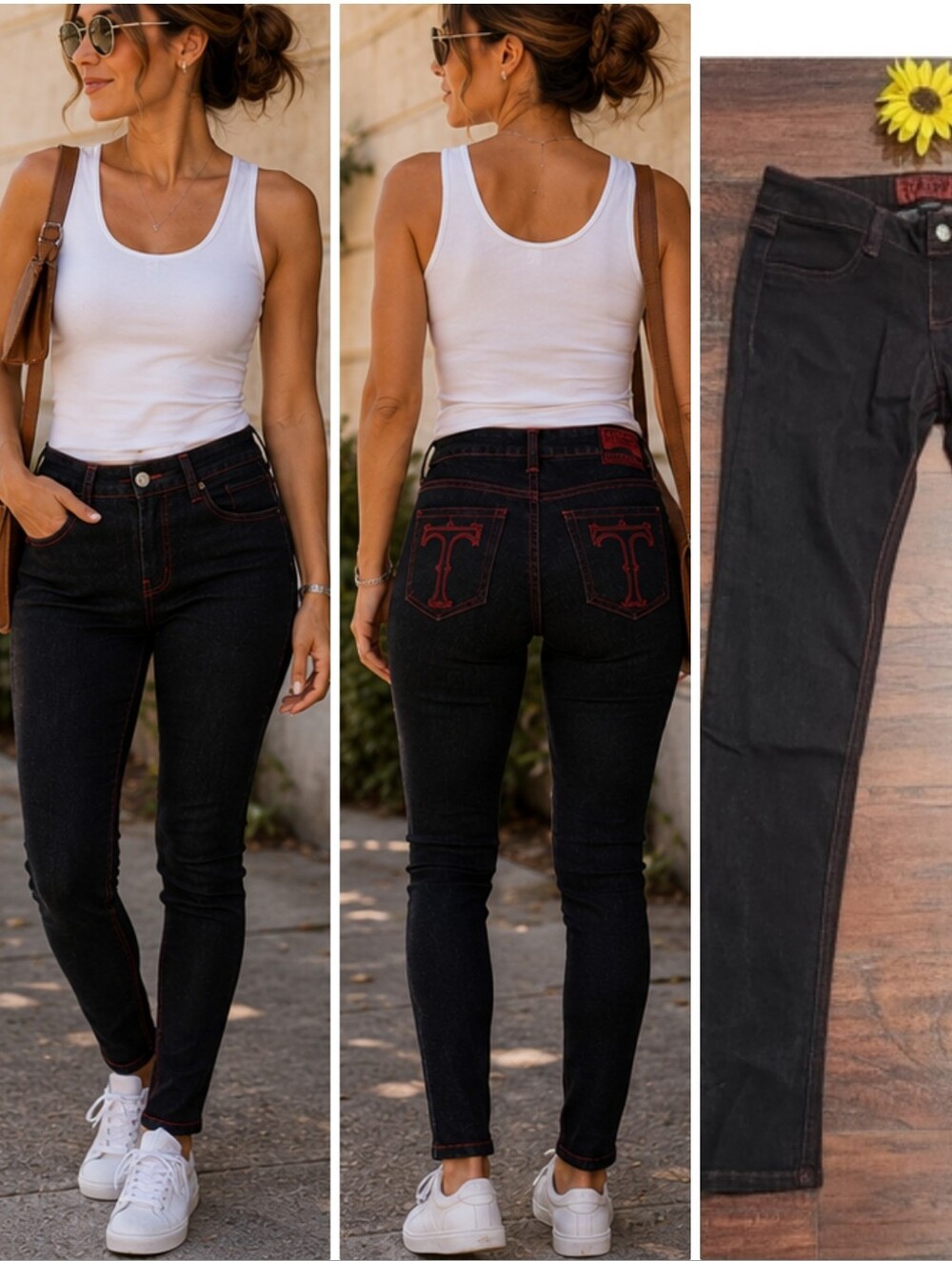 TRIPP DAANG GOODMAN Skinny Jeans with Red Stitching